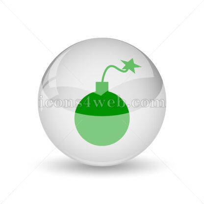Bomb glossy icon. Bomb glossy button - Website icons