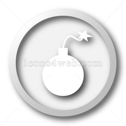 Bomb white icon. Bomb white button - Website icons