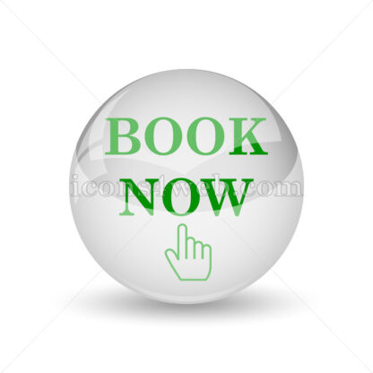 Book now glossy icon. Book now glossy button - Website icons