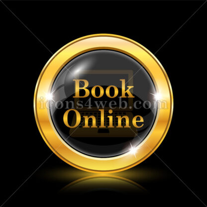 Book online golden icon. - Website icons