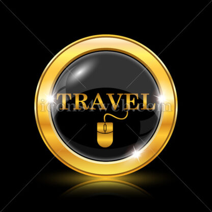 Book online travel golden icon. - Website icons