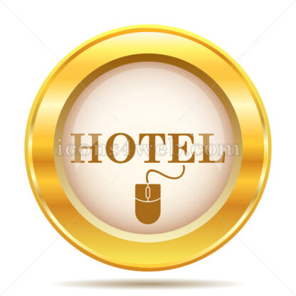 Booking hotel online golden button - Website icons