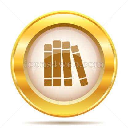 Books library golden button - Website icons