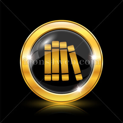 Books library golden icon. - Website icons