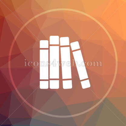 Books library low poly icon. Website low poly icon - Website icons