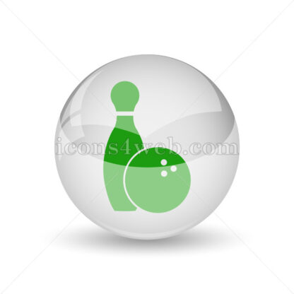 Bowling glossy icon. Bowling glossy button - Website icons