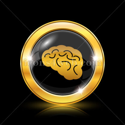 Brain golden icon. - Website icons