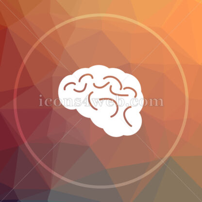 Brain low poly icon. Website low poly icon - Website icons