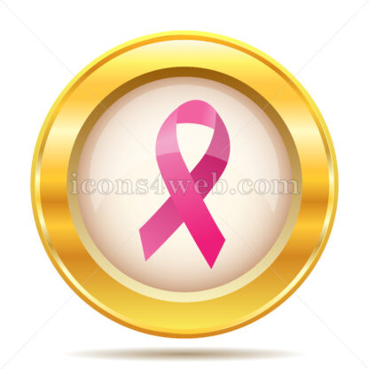 Breast cancer ribbon golden button - Website icons