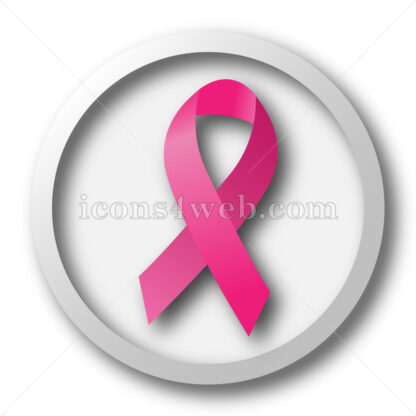Breast cancer ribbon white icon button - Icons for website