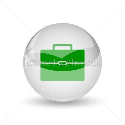 Briefcase glossy icon. Briefcase glossy button - Website icons