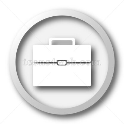 Briefcase white icon. Briefcase white button - Website icons