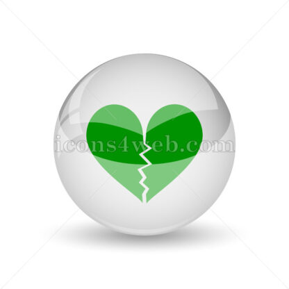 Broken heart glossy icon. Broken heart glossy button - Website icons