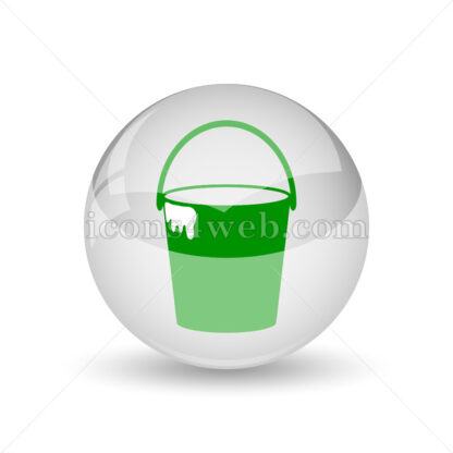 Bucket glossy icon. Bucket glossy button - Website icons