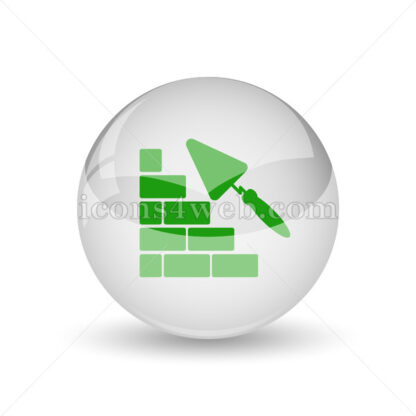 Building wall glossy icon. Building wall glossy button - Website icons