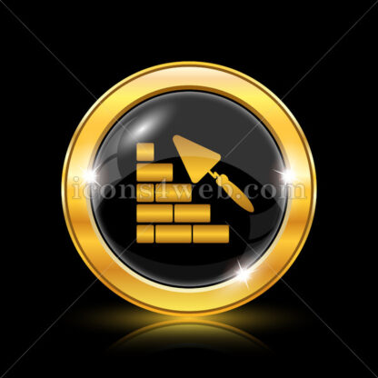 Building wall golden icon. - Website icons