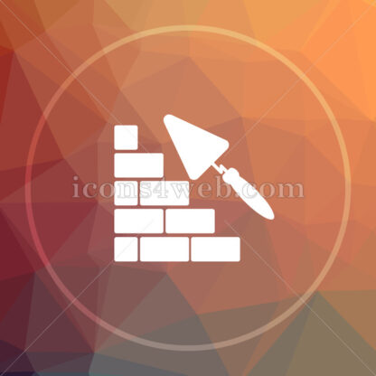 Building wall low poly icon. Website low poly icon - Website icons