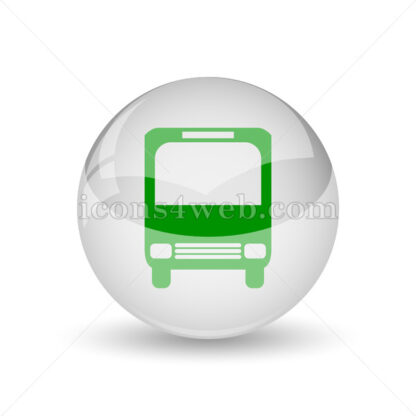 Bus glossy icon. Bus glossy button - Website icons
