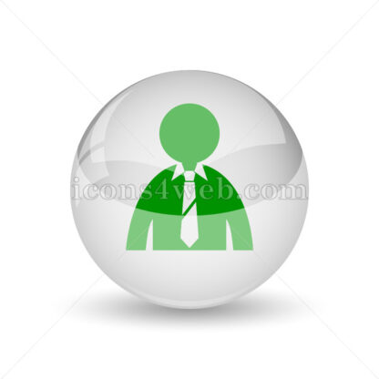 Business man glossy icon. Business man glossy button - Website icons