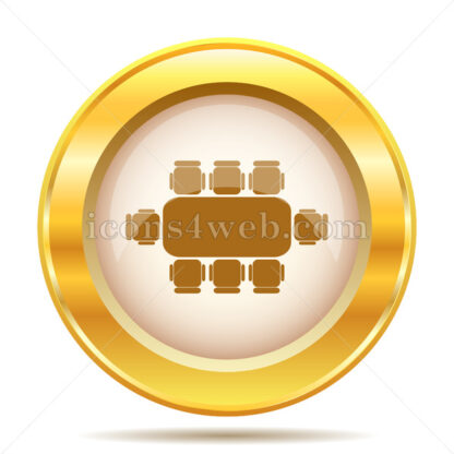 Business meeting table golden button - Website icons