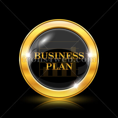 Business plan golden icon. - Website icons