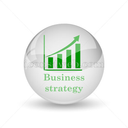 Business strategy glossy icon. Business strategy glossy button - Website icons