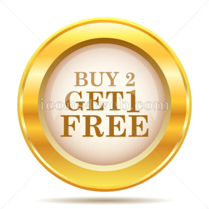 Buy 2 get 1 free offer golden button - Website icons