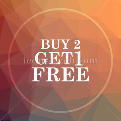 Buy 2 get 1 free offer low poly icon. Website low poly icon - Website icons