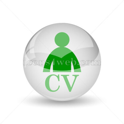 CV glossy icon. CV glossy button - Website icons
