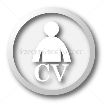 CV white icon. CV white button - Website icons