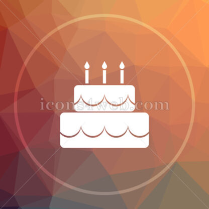 Cake low poly icon. Website low poly icon - Website icons