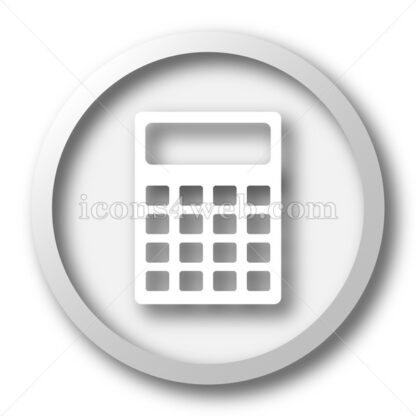Calculator white icon. Calculator white button - Website icons