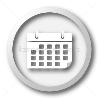 Calendar white icon. Calendar white button - Website icons