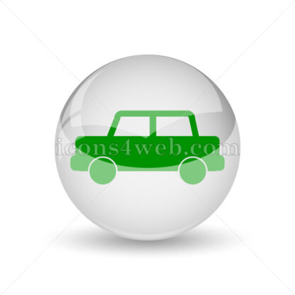 Car glossy icon. Car glossy button - Website icons