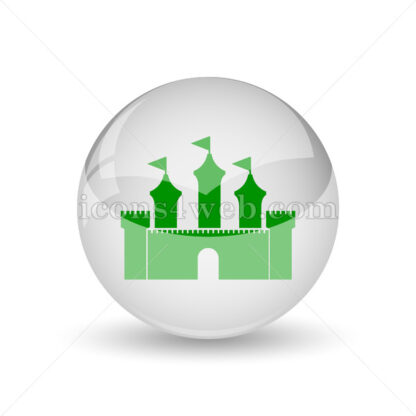 Castle glossy icon. Castle glossy button - Website icons