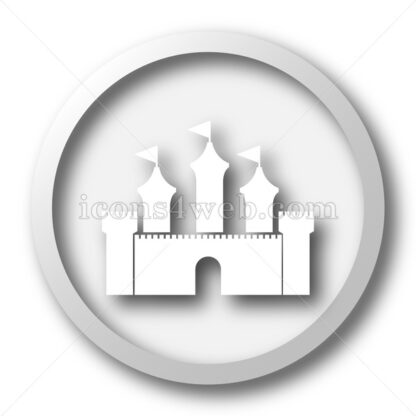 Castle white icon. Castle white button - Website icons