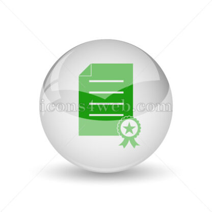 Certificate glossy icon. Certificate glossy button - Website icons