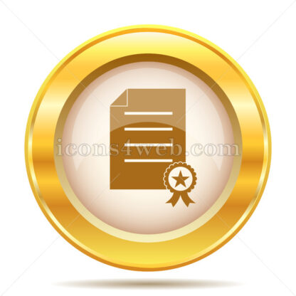 Certificate golden button - Website icons