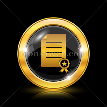 Certificate golden icon. - Website icons