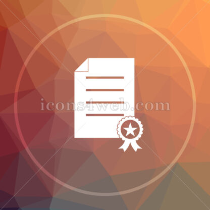 Certificate low poly icon. Website low poly icon - Website icons