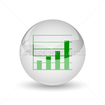 Chart bars glossy icon. Chart bars glossy button - Website icons