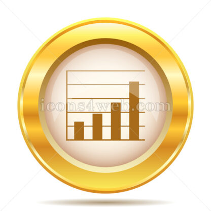 Chart bars golden button - Website icons