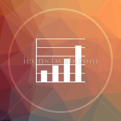Chart bars low poly icon. Website low poly icon - Website icons