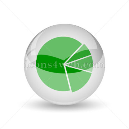 Chart pie glossy icon. Chart pie glossy button - Website icons