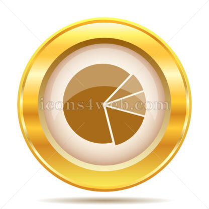 Chart pie golden button - Website icons