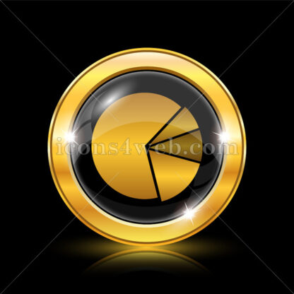 Chart pie golden icon. - Website icons