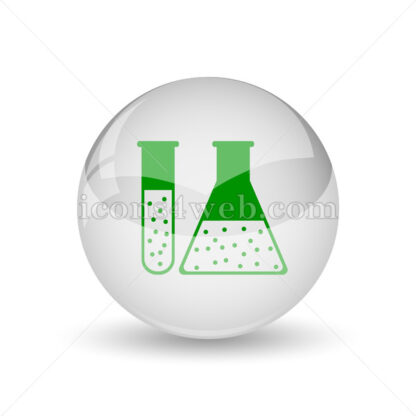 Chemistry set glossy icon. Chemistry set glossy button - Website icons