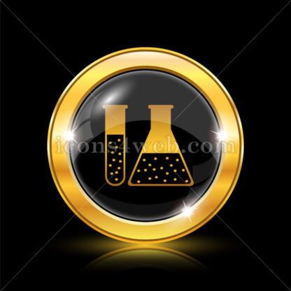 Chemistry set golden icon. - Website icons