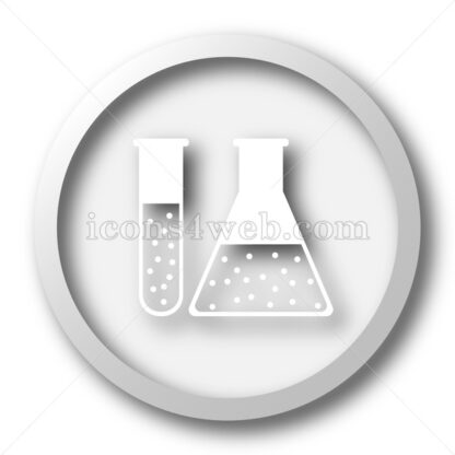 Chemistry set white icon. Chemistry set white button - Website icons