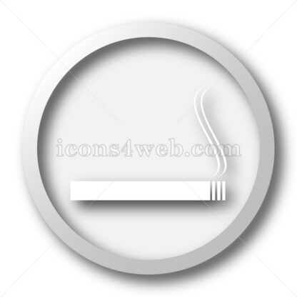 Cigarette white icon. Cigarette white button - Website icons